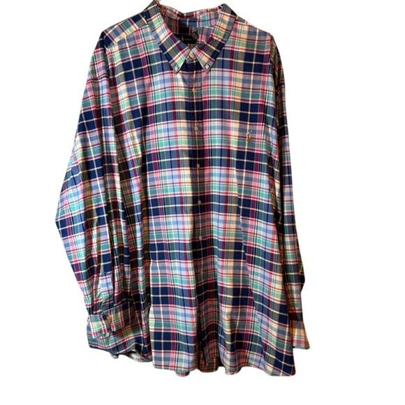 Ralph Lauren Other - 5XB Ralph Lauren Blue Green Red Striped Plaid Button Up Long Sleeve Shirt